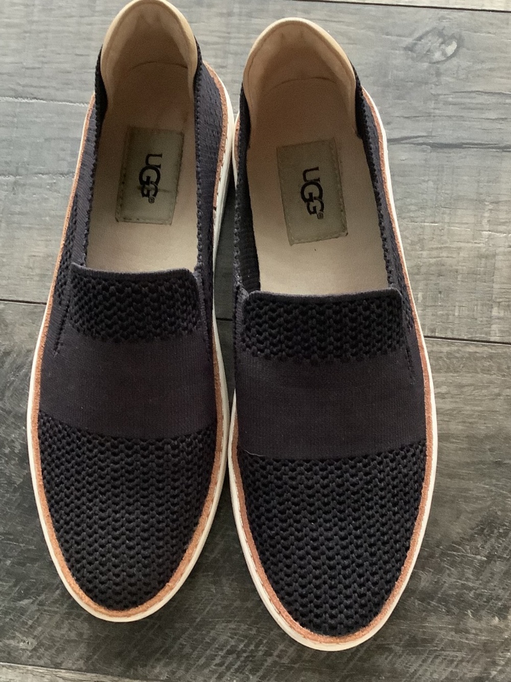 UGG slip on loafers, black, size 7